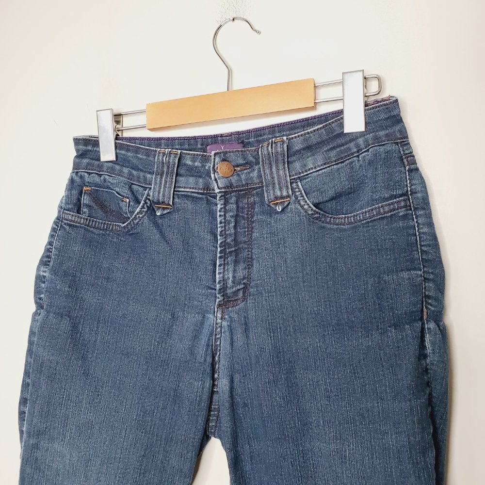 NYDJ Blue Classic Straight Leg Mid Rise Jeans - Picture 5 of 12